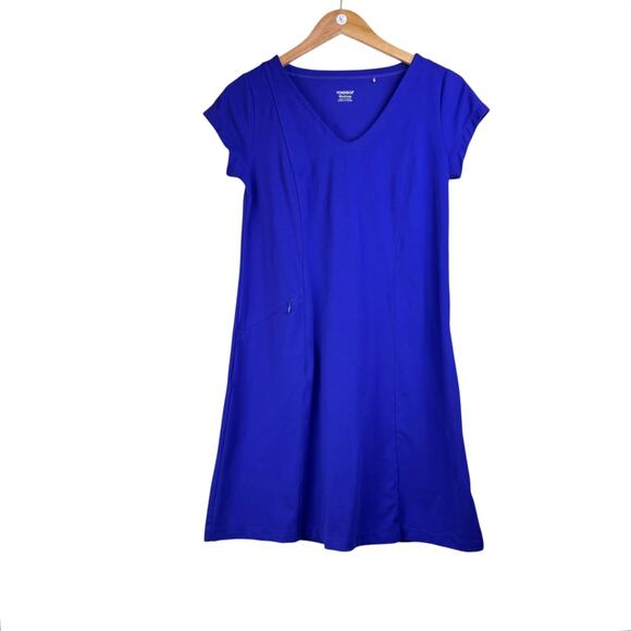 Toad & Co. V-Neck Flowy Soft Purple Knee Length T-Shirt Dress With Pockets - Picture 7 of 11